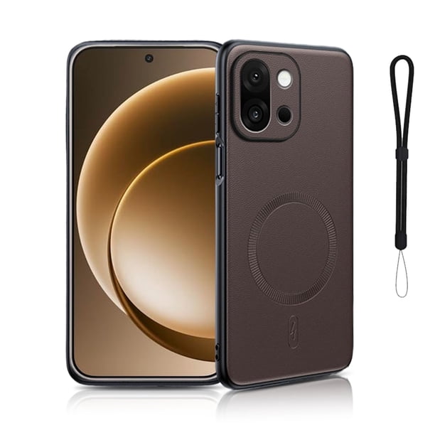 Funda protectora de teléfono NOUKAJU para OnePlus 15, piel marrón