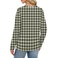 thumbnail image 5 of Nokdvo Womans Sweatshirt Trendy Plaid Round Neck Pullover Long Sleeve Casual Loose Fitting T Shirts,Light Green M, 5 of 5