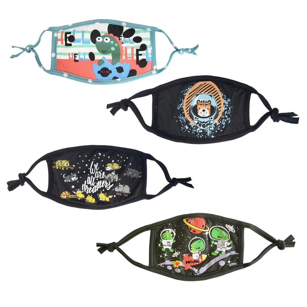 PROMC PRO MC 4Pcs Cloth Kids face mask Protect Reusable Comfy