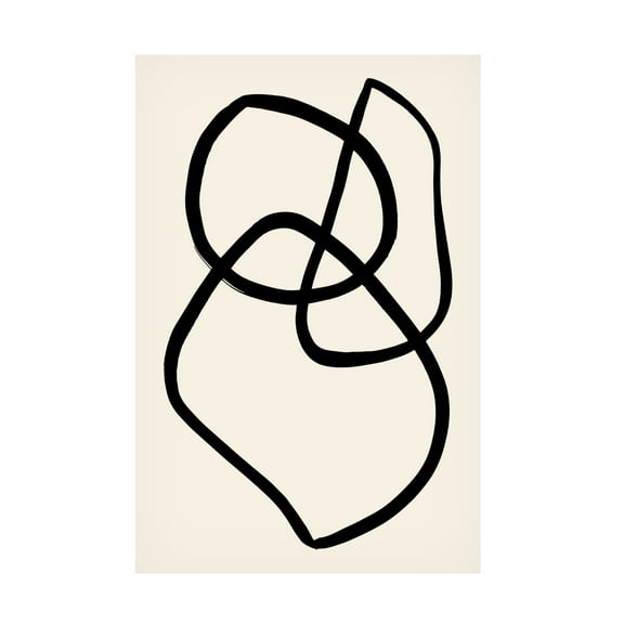 Canvas Wall Art - Pictufy Studio 'Black Lines 03' Wall Art for Living Room, Bedroom, or Office Décor by Trademark Fine Art - 12 x 19 Inches