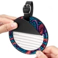 thumbnail image 2 of Fish 2pcs PU Leather Round Bag Tags with Privacy Cover and Name ID Tag - Suitcase Tags for Travel Luggage, Handbags, Backpacks, School Bags, 2 of 6