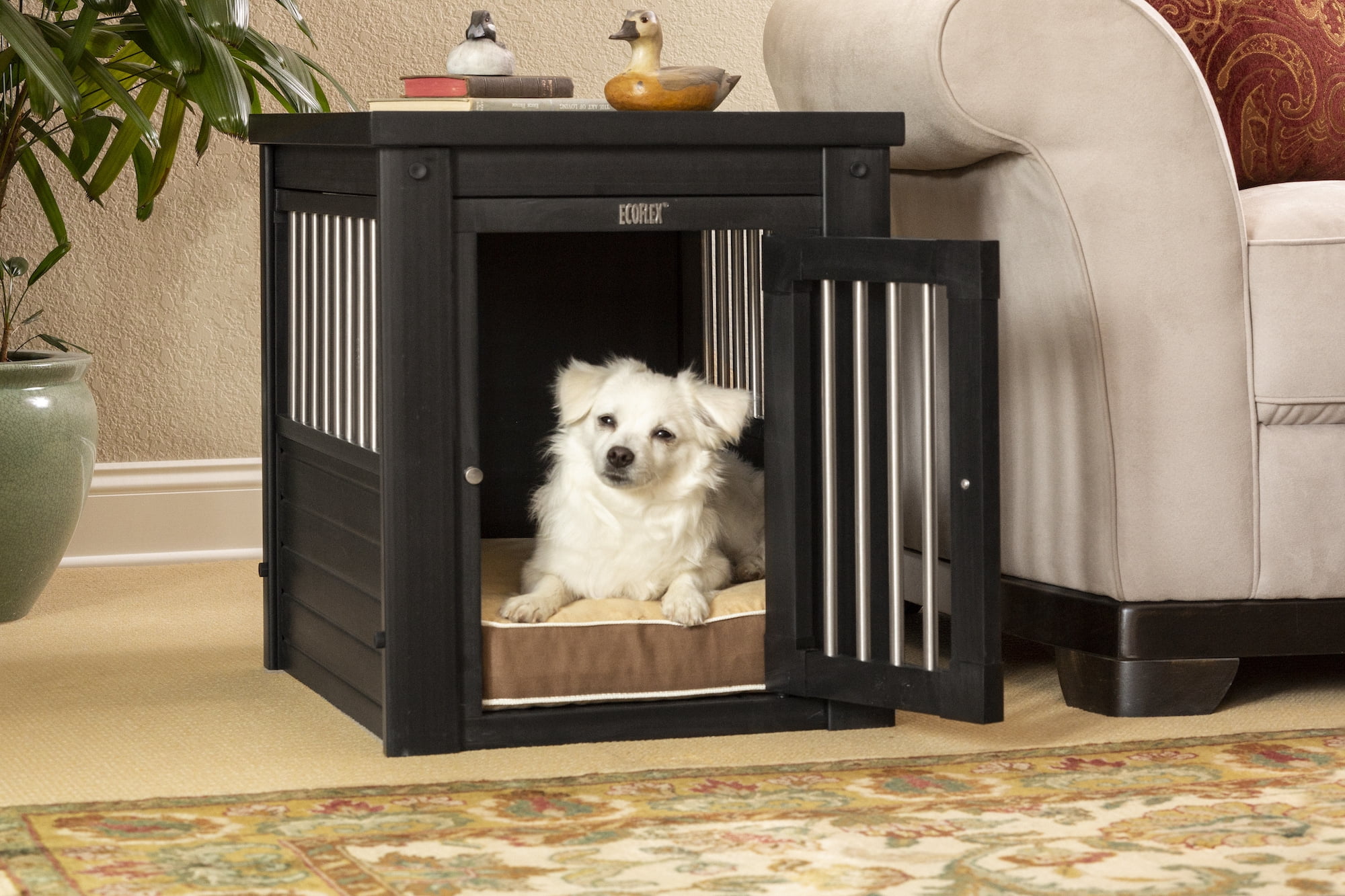 New Age Pet ECOFLEX® Dog Crate End Table - Espresso Small
