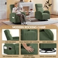 thumbnail image 3 of Yaheetech Corduroy Swivel Recliner Glider Chair Rocking Chair for Living Room, Dark Green, 3 of 8
