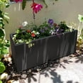 thumbnail image 2 of WORTH 16" H Galvanized Steel Rectangular Planter Box, Black Metal Planter, Tall Heavy Duty Modern Flower Plant Pot Indoor Outdoor, Commercial Residential, 2 of 7
