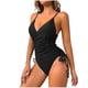 thumbnail image 2 of Trajes de baño de una pieza para mujer, traje de baño de bikini con tirantes y espalda descubierta de color liso para mujer, 2 of 5