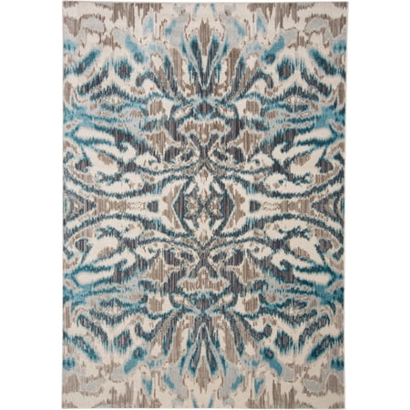 Feizy Keats Transitional Abstract, Blue/Taupe/Gray, 10'2" x 13'9" Area Rug Easy Care Stain Resistant Fade Resistant Casual Geometric Floor Rug for Living room Bedroom