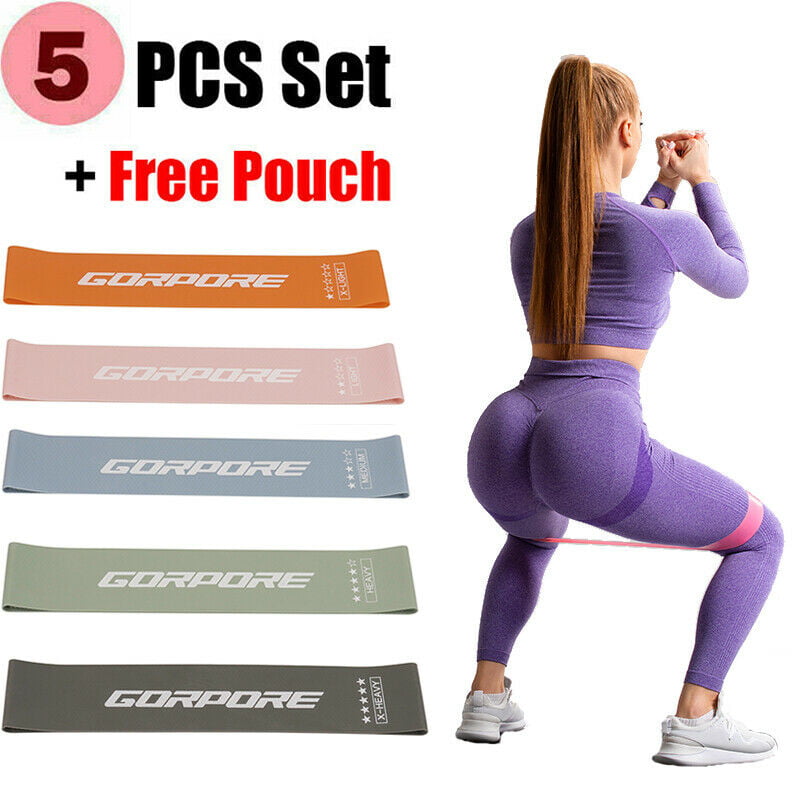 Resistance Bands Loop Set Strength Fitness Leg Exercise Yoga Workout Pull Up US 