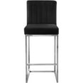 thumbnail image 3 of Meridian Furniture Giselle 26"H Velvet Counter Stool in Black, 3 of 5