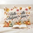 thumbnail image 3 of Hello Autumn Outdoor Waterproof Pillow Covers, Fall Pumpkins Thanksgiving Maple Leaf Decorative Square Throw Pillowcase Sofa Cushion Sham for Patio/Couch/Chair, 20"x20" 2 Pack, 3 of 8