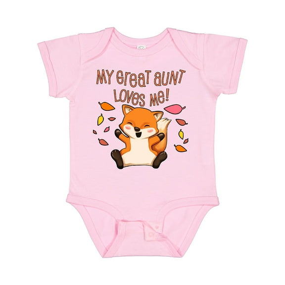 Inktastic My Great Aunt Loves Me Cute Baby Fox Boys or Girls Baby Bodysuit