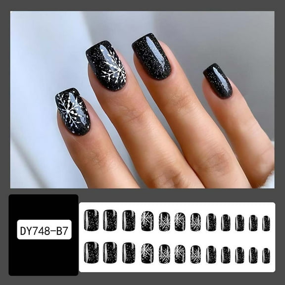 Feledorashia Christmas Nail Stickers Wearable Nail Art Snowflake Design Easy Application Durable ABS Material