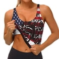 thumbnail image 3 of Easygdp USA Vintage Flag Tractor for Women, High Impact Yoga Exercise Athletic Bras - Available in Various Sizes-Small, 3 of 8