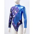 thumbnail image 6 of iiniim Kids Girls Gymnastics Leotard Sparkly Long Sleeve Athletic Dance Ballet Unitard Clothes Activewear A Blue 10, 6 of 7