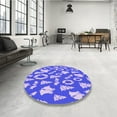 thumbnail image 4 of Ahgly Company Machine Washable Indoor Square Transitional Bright Lilac Purple Area Rugs, 6' Square, 4 of 7
