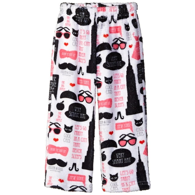 Up Past 8 Girls' Pajama Pants Fuzzy Plush Sleepwear Fun Pants