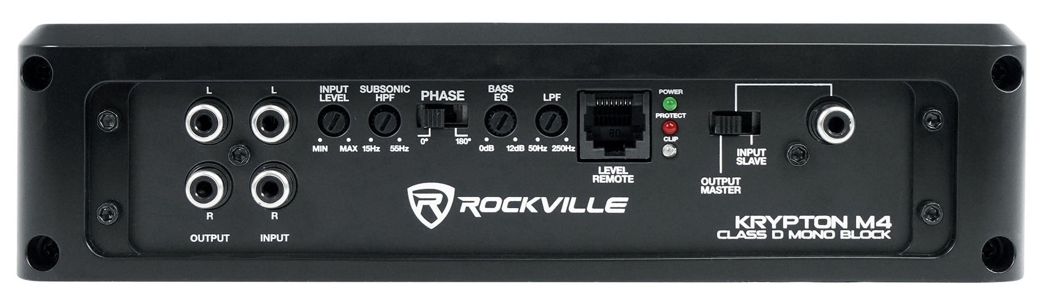 Rockville Krypton M4 6000w Peak/1500w RMS Mono 1 Ohm Car Amplifier Amp+Remote