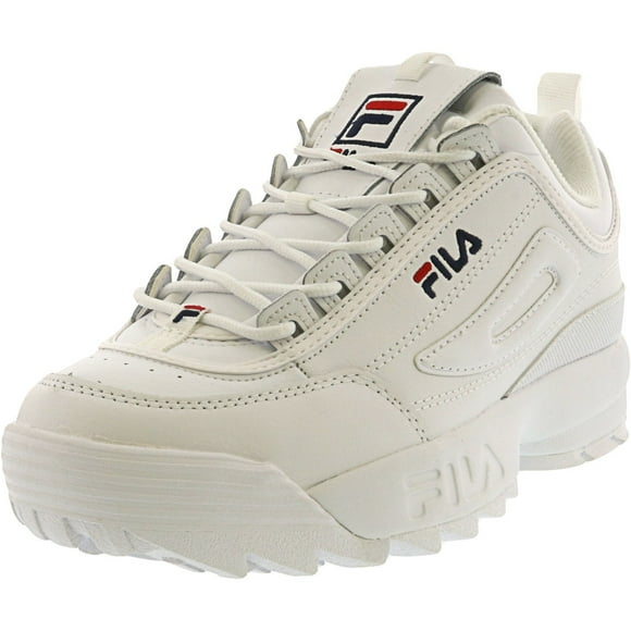 Fila Men's Disruptor Ii Premium White / Navy Red Ankle-High Patent Leather Sneaker - 10M
