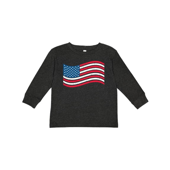 Inktastic Grunge American Flag Boys or Girls Long Sleeve Toddler T-Shirt
