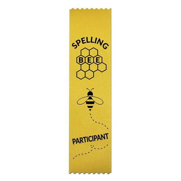 RibbonsNow Spelling Bee Participant Ribbons – 100 Yellow Bookmark Style Ribbons