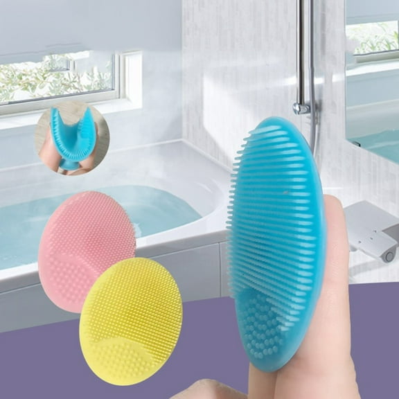 3 Pack Silicone Scrubbers Exfoliator Brush Facial Cleansing Brush Pad Scrub Scrubby Pore Removing Best Friend Women, (Please Order 3 Colors) Shampoo Brush Bath Brush 3Pcs By Shiogb