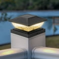 thumbnail image 5 of C Cattleya 12-Pack Black Solar LED Outdoor Post Cap Lights with Hammered Lens, 5 of 8