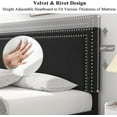 thumbnail image 4 of Full Size Upholstered Platform Bed Frame with 4 Storage Drawers, Adjustable Velvet Rivets Headboard, Wooden Slats Support, No Box Spring Needed, Easy Assembly, 4 of 7