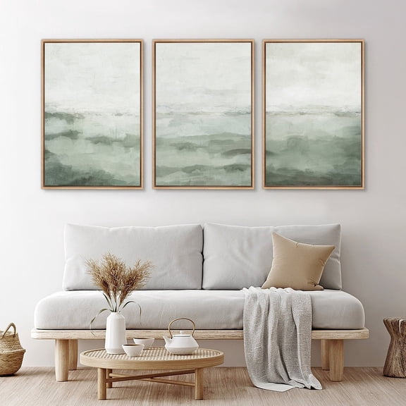 UNFFRAMED Wall Art Prints Set Of 3 Abstract Sage Green Wall Art Minimalist Modern Wall Art Living Room Decor Set 3 Prints 8x12