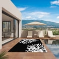 thumbnail image 2 of Coral Black Outdoor Rug 5x8 Ft, Non Slip Washable Area Rug, Coastal White Ocean Marine Nautical Beach Patio Rugs Carpet Runner, Large Floor Mat for Indoor/Outdoor Deck Porch Camping, 2 of 8