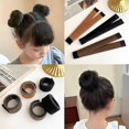 thumbnail image 3 of 2 piezas (negro) moño mágico para el cabello, herramientas para peinar el cabello, conjunto de accesorios para el cabello para niñas y mujeres, 3 of 5