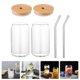thumbnail image 4 of EeaseMX 2 juegos de tazas de vidrio transparente con tapa y pajita, bonitas tazas de vidrio para beber (estilo aleatorio), 4 of 7