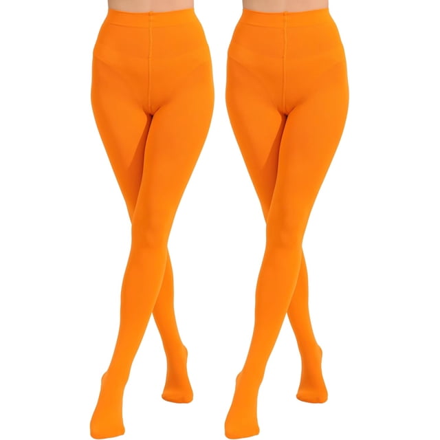 2 Pairs Women's Solid Color Tights 80D, Soft Opaque Microfiber Tights