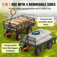 thumbnail image 3 of VEVOR Garden Cart, Sturdy Metal Utility Wagon with Simple Assembly, Versatile Dump Cart with Dual-Function Handle, Wheelbarrow with 400 lbs Load Capacity, Equipped with 10" Wheels, 3 of 9