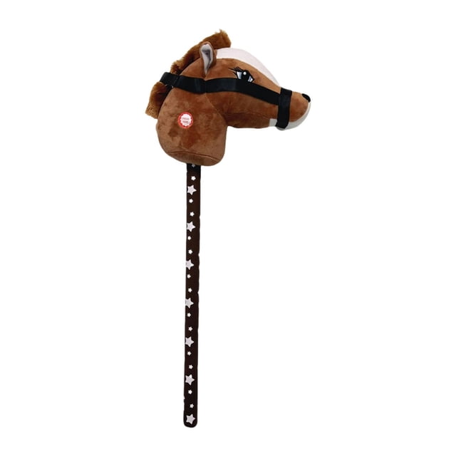 Caballo de palo, juguete para montar, portátil, juego de simulación, caballito de juguete interactivo marrón oscuro