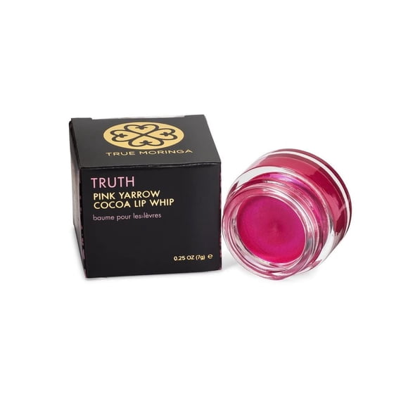 Bálsamo labial teñido True Moringa - Látigo labial de cacao Truth Pink Yarrow - Hidratante teñido con brillo labial orgánico de lujo - Brillo labial natural vegano - 0.25 onzas