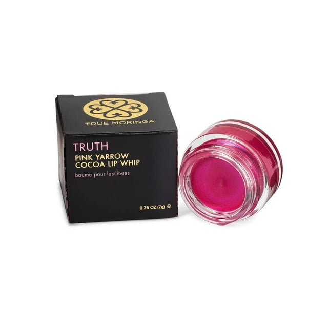 Bálsamo labial teñido True Moringa - Látigo labial de cacao Truth Pink Yarrow - Hidratante teñido con brillo labial orgánico de lujo - Brillo labial natural vegano - 0.25 onzas