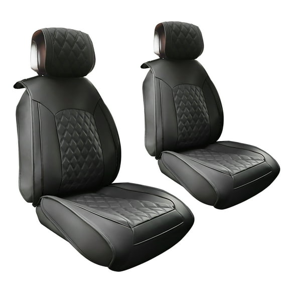 Car Front Seat Covers Seat Protectors Pad for Toyota Tacoma 2005-2024 Faux Leather Black 2 Pcs