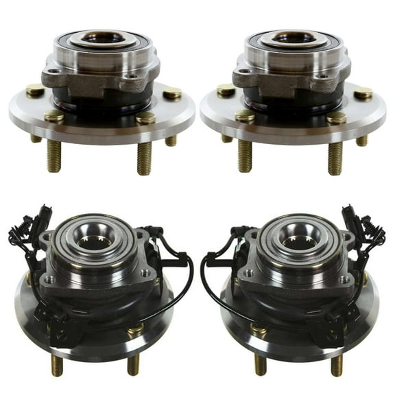 AutoShack Front & Rear Hub Bearing Assemblies for Dodge, Journey 2009-2020, FWD AWD L4 2.4L V6 3.5L 3.6L - With ABS, 5-Lug
