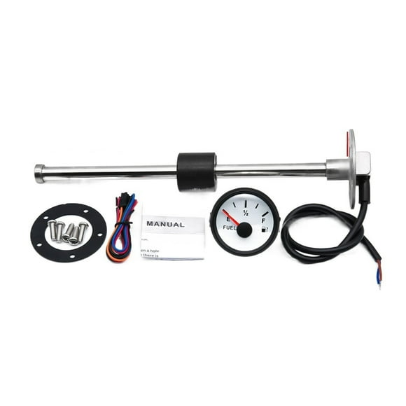 AD 52MM Oil Liquid Tank Fuel Level Indicator With Fuel Level Sensor 240-33 Ohm 100-50mm Stainless Steel Fuel Level Sensor Meter ,Easy Setup