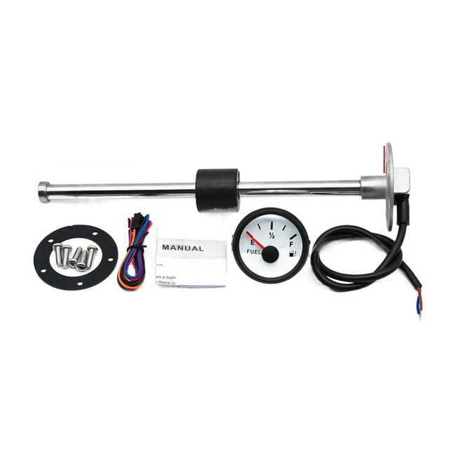 AD 52MM Oil Liquid Tank Fuel Level Indicator With Fuel Level Sensor 240-33 Ohm 100-50mm Stainless Steel Fuel Level Sensor Meter ,Easy to Install