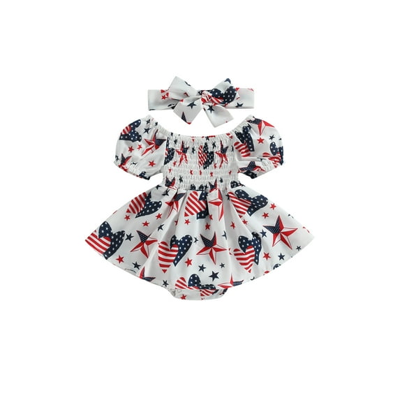 Coduop Baby Girls Sleeveless Rompers,Heart Printed Newborn Bodysuit Jumpsuits,with Headband