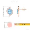 thumbnail image 2 of ANGARA Natural Oval 1.2 ct Aquamarine and Diamond Swirl Stud Earrings in 14K Rose Gold for Women (Size-7x5mm) | March Birthstone, Anniversary, Jewelry Gift for Women | Natural Aquamarine Earrings, 2 of 7