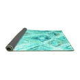 thumbnail image 2 of Ahgly Company Indoor Round Abstract Turquoise Blue Contemporary Area Rugs, 4' Round, 2 of 4