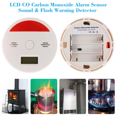 LCD Digital Display Safety CO Carbon Monoxide Gas Fire ...