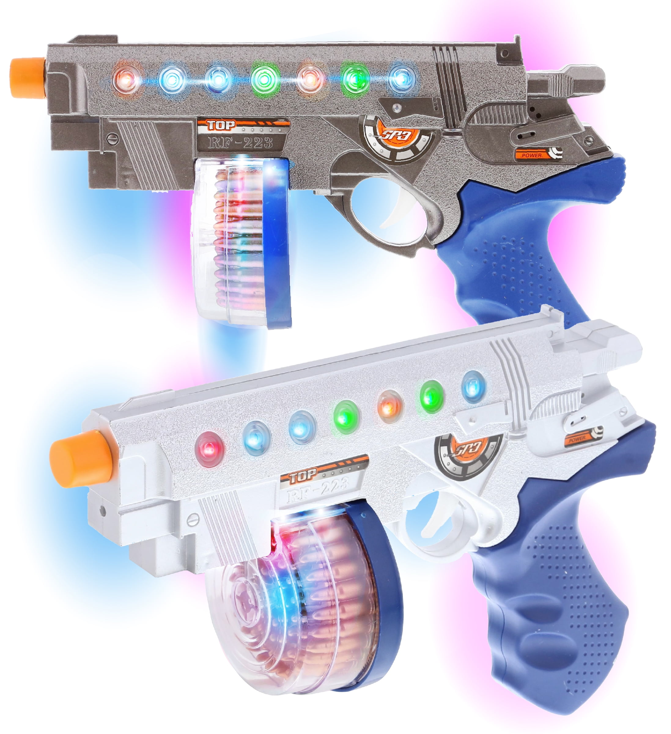 Flashing LED with Sounds Mozlly Light Up Sonic Space Blaster Gun Toy Set of 2 