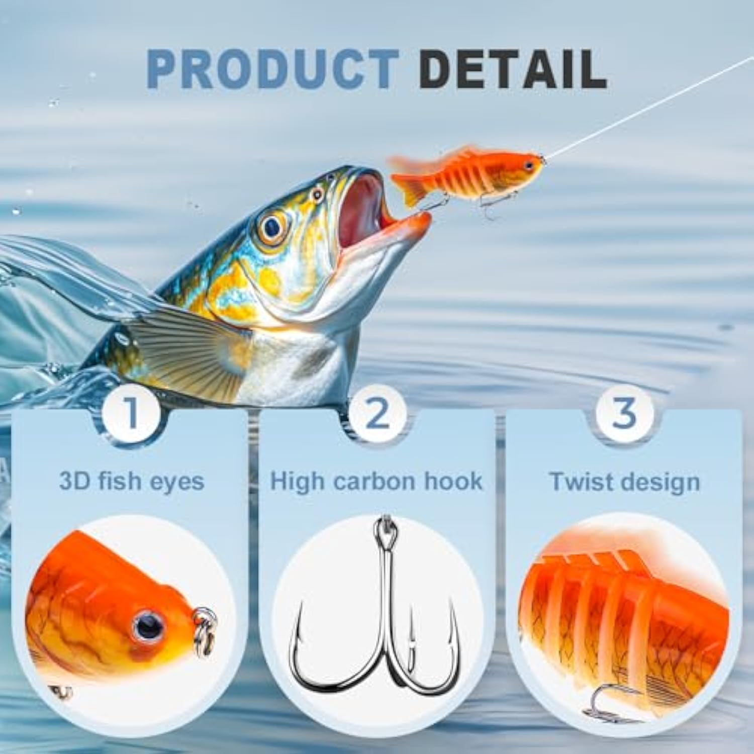 Robotic Fishing Lure, 2025 New 3D Swimming Bait for Freshwater and Saltwater, Fishing Gear Attracts Fishing Lures Walleye Trout Bass, Fishing Lures for Beginners, Amateurs and Professionals