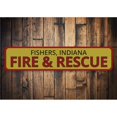 thumbnail image 1 of Fire & Rescue Location Novelty Sign, Metal Wall Decor - 4x18 inches, 1 of 4