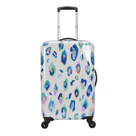 EttaVee Wild Child Leopard 21" Hardside Luggage, Cream Leopard Print