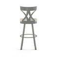 thumbnail image 4 of Amisco Washington 30 In. Swivel Bar Stool - Cream Faux Leather / Glossy Grey Metal, 4 of 9
