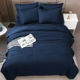 thumbnail image 3 of NingFu 7-Pieces Luxury Navy Bedding Set, King, 3 of 16