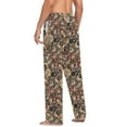 thumbnail image 6 of Men's Pajama Pants Ethnic Bohemian Mandala Paisley Flower Cotton Long Sleepwear Lounge Pants L, 6 of 7